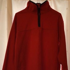 Red fleece sweater